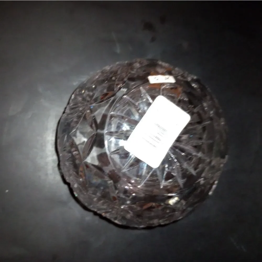 🆕🌹Vintage Lead Crystal Cut Glass Round Rose Bowl Vase